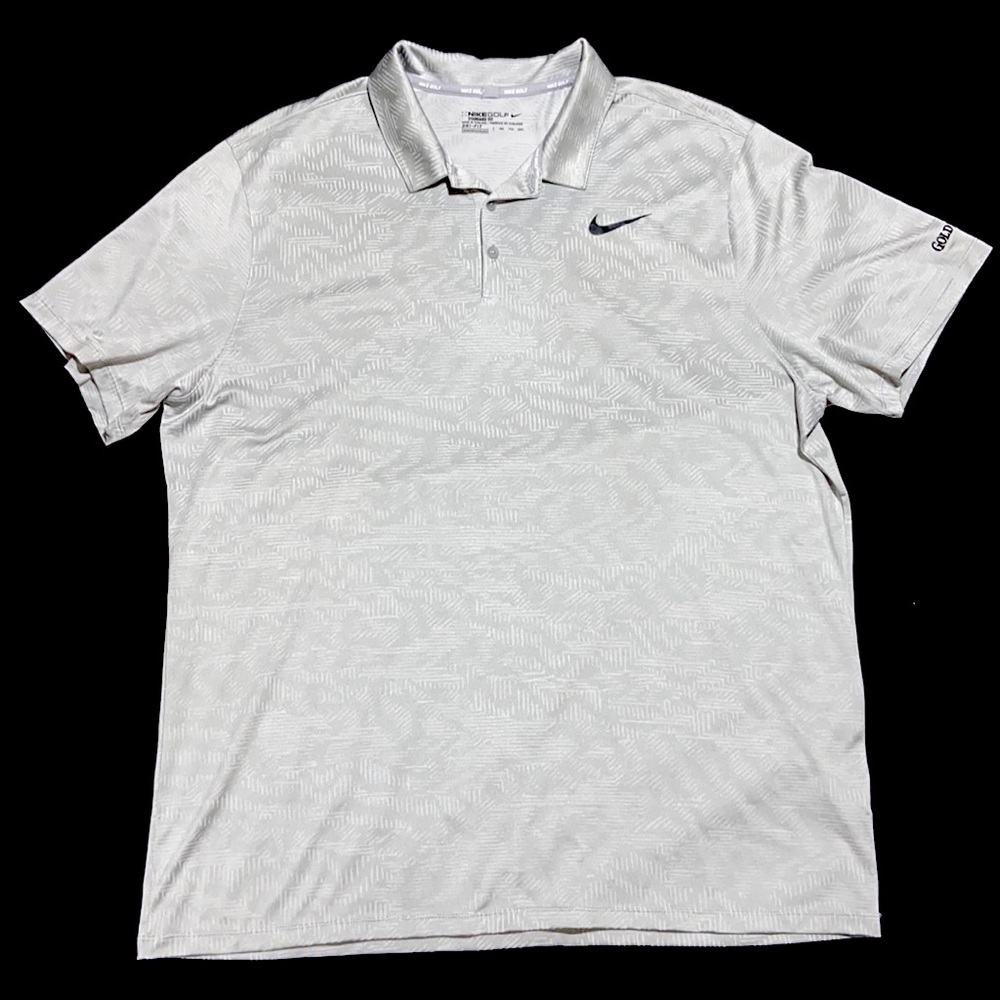 NIKE GOLF GOLD STRIKE Silver Polo. Size XXL. Standard Fit. Like new.